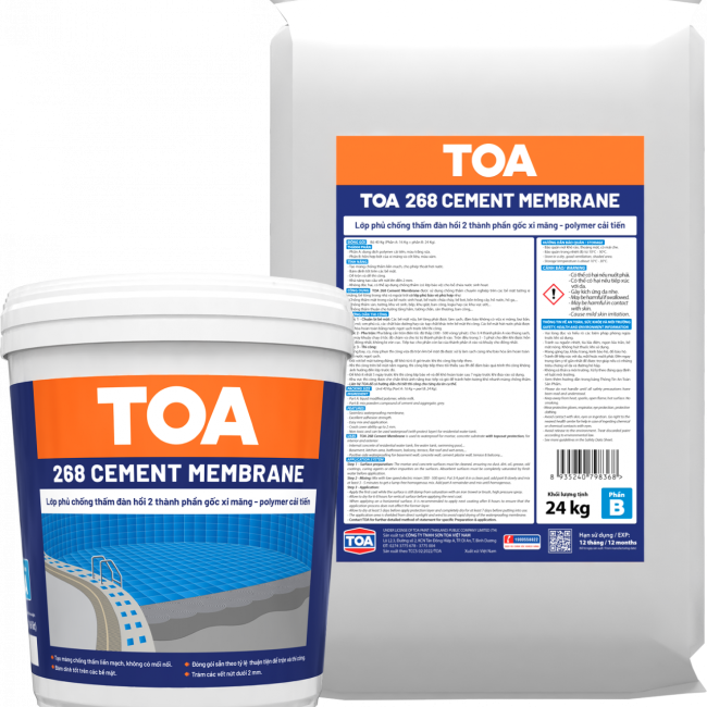 Chống thấm 2 thành phần gốc xi măng TOA 258 & 268 CEMENT MEMBRANE