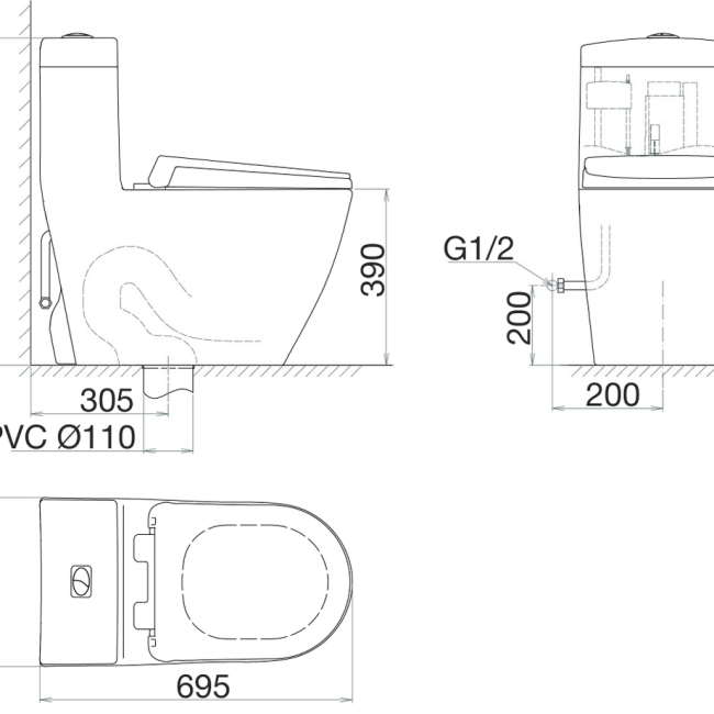 Bàn cầu một khối V199